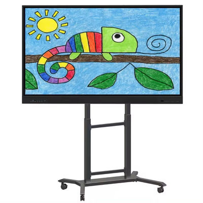 IBoard Tinggi disesuaikan 42 "-86" Trolley Multi Mobile TV Cart untuk panel datar interaktif Smart Whiteboard VESA 100 * 100-800 * 600mm