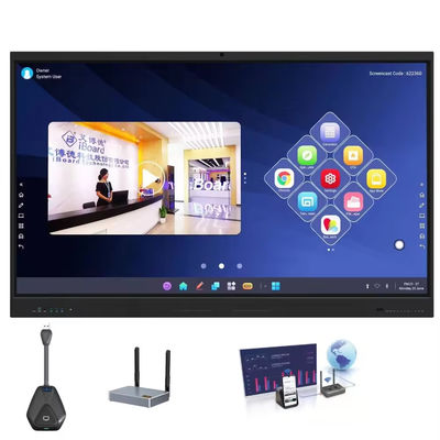 65 Inch 4K Interaktif WhiteBoard Smart Board Infrared Touch Screen Interaktif Flat Panel Untuk Konferensi Pendidikan