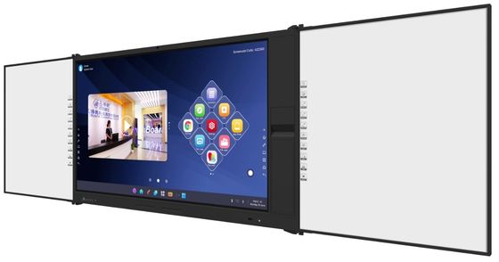 iBoard Factory Android 14 8+128G Panel Flat Interaktif Dengan Kontras Tinggi 1200:1 Dan Kecepatan Cursor 100 Dot/S 20 Titik Sentuh Didukung Dengan Screen Share Whiteboard Interaktif
