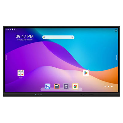 86-Inch Google EDLA Certified Interactive Smart Panel. Android 13 dengan Sistem Nikmati Terbentuk. Slot OPS. Kamera Opsional & Stand Ponsel.