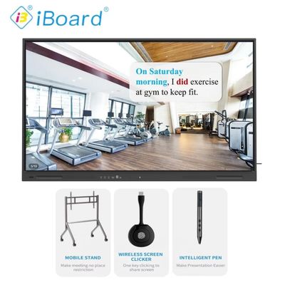 86 inci Interaktif Flat Panel Smart TV dengan Sistem Android diperbarui Alat Fungsi AI Untuk Pertemuan Kantor Kelas