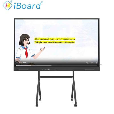 4K UHD Interaktif Flat Panel 55 inci Smart TV dengan Sistem Android diperbarui Alat Fungsi AI Untuk Pertemuan Kantor Kelas