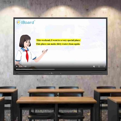 4K UHD Interaktif Flat Panel 55 inci Smart TV dengan Sistem Android diperbarui Alat Fungsi AI Untuk Pertemuan Kantor Kelas