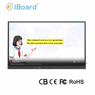 4K UHD Interaktif Flat Panel 55 inci Smart TV dengan Sistem Android diperbarui Alat Fungsi AI Untuk Pertemuan Kantor Kelas