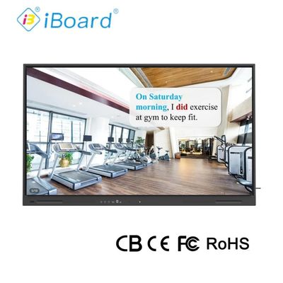 65 Inci 4K UHD Interaktif Flat Panel Smart TV Dengan Peralatan Sistem Android Baru Untuk Pertemuan Kantor Kelas