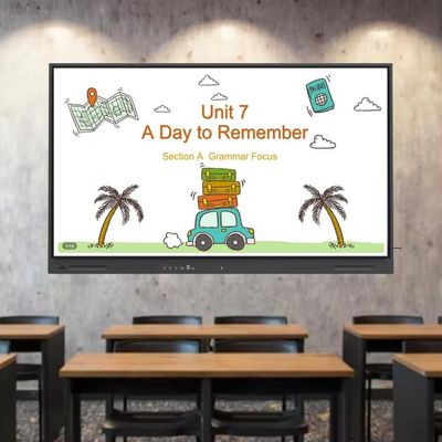 Ai Fungsi 75 Inci Resolusi 4K Interaktif Flat Panel Smart TV dengan Peralatan Sistem Android Baru Untuk Pertemuan Kantor Kelas