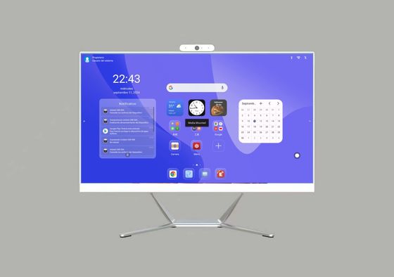 Factory Direct 21.5' 23.8' 27 Inch Desktop Monitor dengan Dibangun di Webcam Semua dalam satu Android dan Win System Capacitive Touch