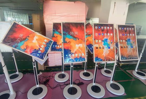 Kios Layar Sentuh 32 Inci Smart TV Wireless Moving Portable Android Televisi Isi ulang Layar Sentuh Lcd Smart Mobile Mini TV Display