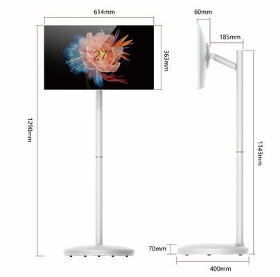 27 Inch Portable Smart Screen Rotate Smart TV untuk tampilan toko / SOHO / Outdoor