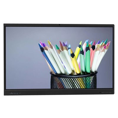 LCD Smart Board 75 Inch IFP Android 14 8+128G Kamera Mic Speaker Sensor Cahaya Wifi Infrared 50 Titik Sentuh Untuk Sekolah Online Pengajaran Kantor Zoom Teams Meeting