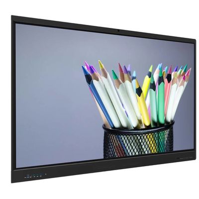 LCD Smart Board 75 Inch IFP Android 14 8+128G Kamera Mic Speaker Sensor Cahaya Wifi Infrared 50 Titik Sentuh Untuk Sekolah Online Pengajaran Kantor Zoom Teams Meeting
