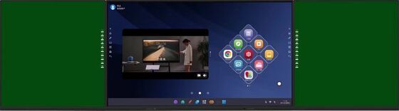 IBoard 4K 75 inci Tampilan dengan Papan Sisi Terhubung Hijau Hitam Putih Warna Android Sistem Windows Lipat untuk Pendidikan
