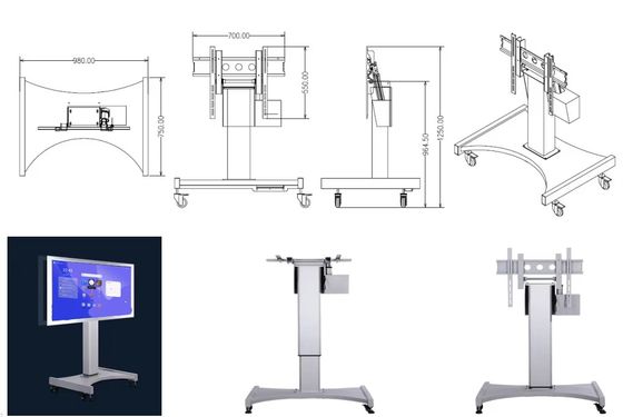 Monitor layar sentuh bermotor yang dapat disesuaikan dengan ketinggian Papan cerdas interaktif Menggunakan stand ponsel elektronik Stand berkualitas baik Stand fleksibel