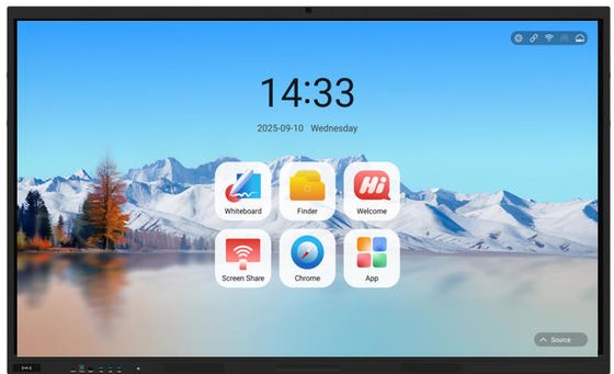 Factory Direct IBoard TE-QS Series Android 14 8+128G Interaktif Flat Panel Display All In One Windows System Opsional Wireless Screen Projection Interaktif Whiteboard Untuk Pertemuan Konferensi Kantor