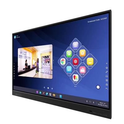 Iboard YL5W-75 Brosur untuk Android 13.0 8G 128G 500cd/m2 Dengan Speaker Kamera Wifi Dan Mikrofon Untuk pertemuan kantor proyek sekolah