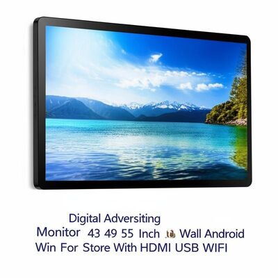 Monitor Iklan Digital 32 Inci Sistem Operasi Android PC Layar Sentuh Dinding untuk Toko Bandara Hotel