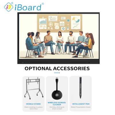 IBoard 4K Ultra HD Interactive Whiteboard with 20-Point Touch and Android Windows for Education and Conference