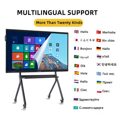 IBoard Factory Android 9.0 Interactive Flat Panel with 50,000 Hrs Lifetime and 40 Touch Points for Enhanced Teaching