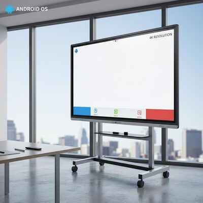 110 Inci Resolusi 4K Android OS Interaktif Whiteboard Smart Board untuk Pendidikan dan Pertemuan Kantor