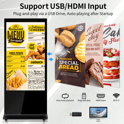 Kios Lantai Digital Signage dengan Dot Pitch 0,210(H) X 0,630(V) Mm, Output DP, dan Waktu Respons 8ms untuk Iklan Dalam Ruangan