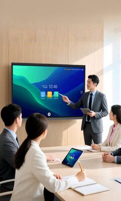 75 Inch 4K UHD Interactive Flat Panel dengan 20 Points Multi Touch dan Android 9.0 OS Smart Board
