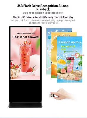 Tanda digital dengan sudut pandang >178° dan suhu penyimpanan -20°C sampai 60°C Dengan CMS berbasis cloud atau on-premise