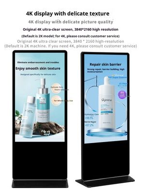 43 50 55 Inci Layar Iklan LCD Komersial Berdiri Lantai Monitor Layar Sentuh Kios Digital Signage