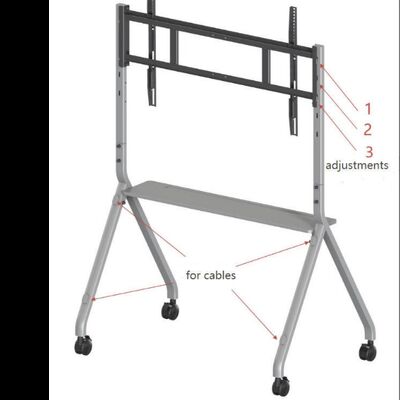 Mobile Stand Mobile TV Cart untuk tampilan Interaktif Smart TV cocok untuk ukuran 65-86 inci