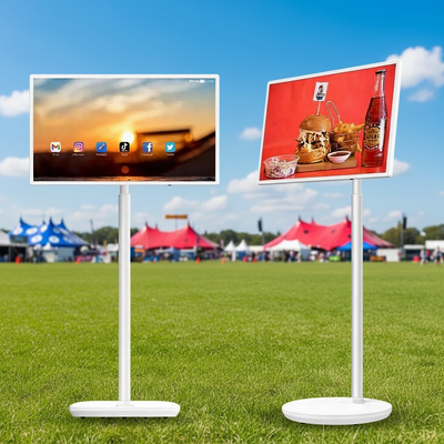 Portable 24.5 Inch Android 13 Smart Advertising Display Screen Indoor Interactive Digital Signage Touch Screen TV yang bisa dipindahkan