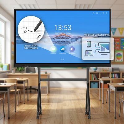 Iboard LCD Smart Board Panel Sentuh Interaktif 75 Inci untuk Ruang Kelas dengan Rangkaian Perangkat Lunak Pendidikan