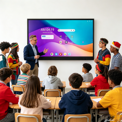 75 inci Google EDLA bersertifikat Android 16 Interaktif Tampilan untuk Pertemuan Sekolah