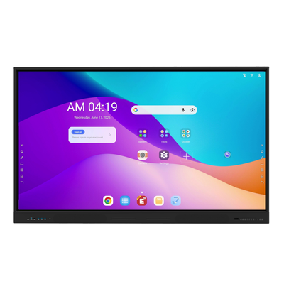 Layar Panel Datar Interaktif Android 16 bersertifikat Google EDLA 65/75/86/98 inci dari iBoard