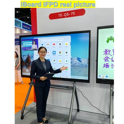 Popular Interaktif Flat Panel 75 Inch Resolusi 4k Smart Touch dengan Peralatan Sistem Android Baru untuk Pertemuan Kantor Kelas