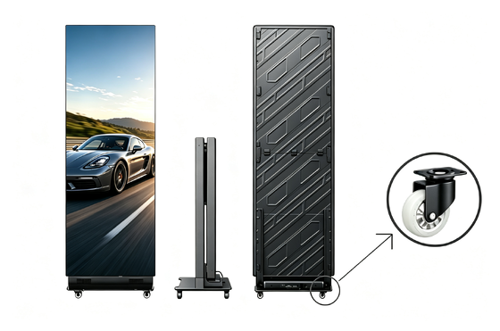 LED Poster Digital Display 80 Inch Foldable Movable Media Player Speaker Booth Hall Pertemuan
