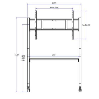 Stand Lantai 100KG Panel Datar Mobile Stand Bahan Baja Karbon