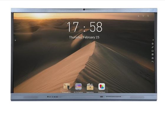 Monitor Sentuh Interaktif LED Inframerah Android 11 mikrofon kamera bawaan