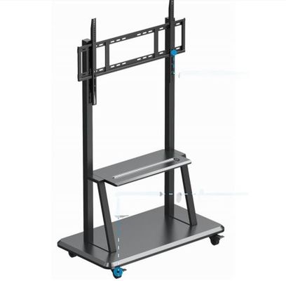 Mobile Stand untuk papan Interaktif Panel Layar Sentuh Ketinggian yang dapat disesuaikan untuk ukuran 52"~86"