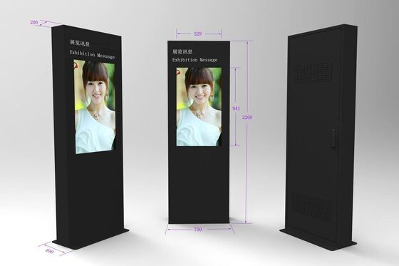 HD Floor Standing Digital Signage 3840x2160 Tampilan Kios Layar Sentuh LED
