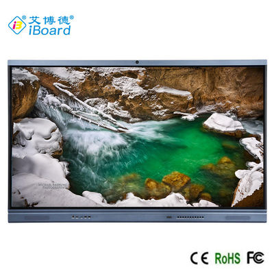 Papan Tulis Interaktif LED 98 '', TV LED Sentuh Layar FCC Untuk Kamera Built-in Android 11 Kelas
