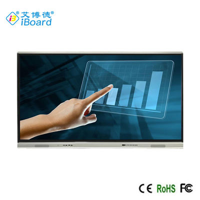 65 '' Multi Touch Screen Monitor Interactive Whiteboard Black Aluminium Frame untuk Konferensi