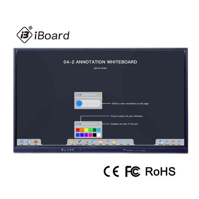 86 Inch Interactive Touch Screen Monitor Kaca Tempered AG