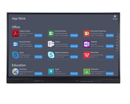 Layar Panel Datar Interaktif Papan Cerdas 98 inci dengan komputer ops