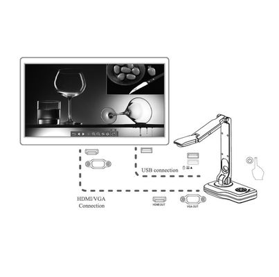 1080P Visualizer Document Camera 8.0MP 11LED Dengan Softbox