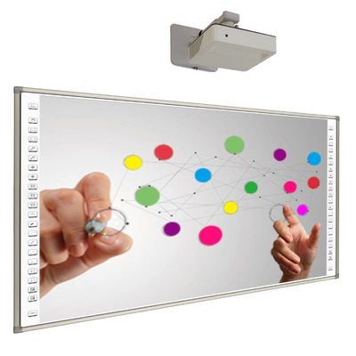 98 Inch Infrared Smart Digital Board Touch Screen Interaktif Whiteboard Dengan Proyektor Untuk Kelas