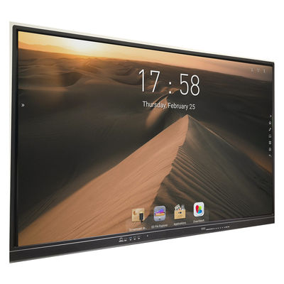 65 Inch 4mm Tempered Glass IR Interactive Whiteboard Layar DLED 4K