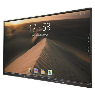 65 Inch 4mm Tempered Glass IR Interactive Whiteboard Layar DLED 4K