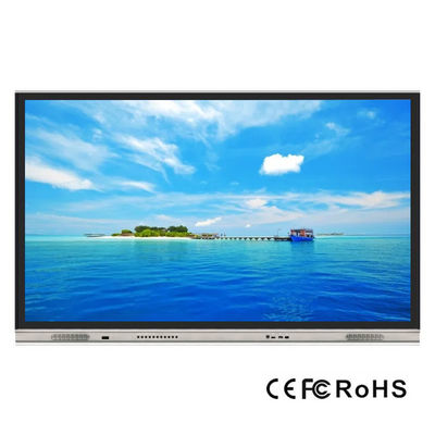 UHD 4K Interaktif layar sentuh Monitor Zero Gap Kaca Smart TV Whiteboard Dengan Semua Dalam Satu Komputer