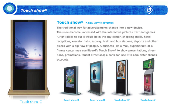 Tampilan Kios LED, Mesin Periklanan Digital Signage Interaktif CE 10 Layar Titik Sentuh