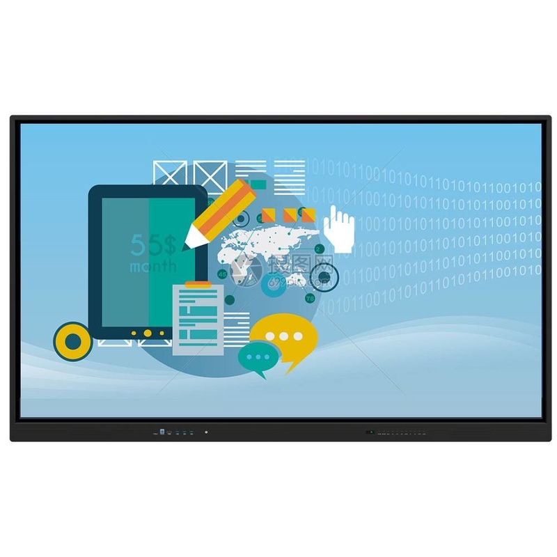 Interaktif layar sentuh monitor 86 inci Android 13 4+32G 50 Touch Points Whiteboard Backlight Display Untuk kantor sekolah