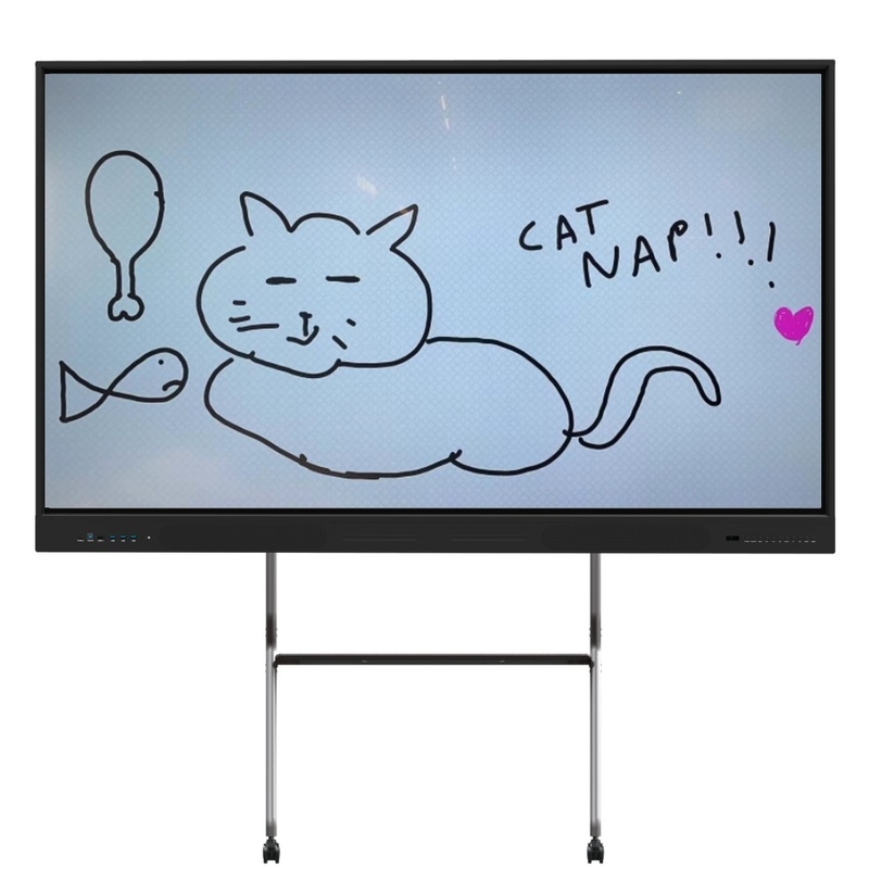 75 Inch Interactive Flat Panel 65/ 86 /98 Inch 4K Interactive board dengan stand opsional